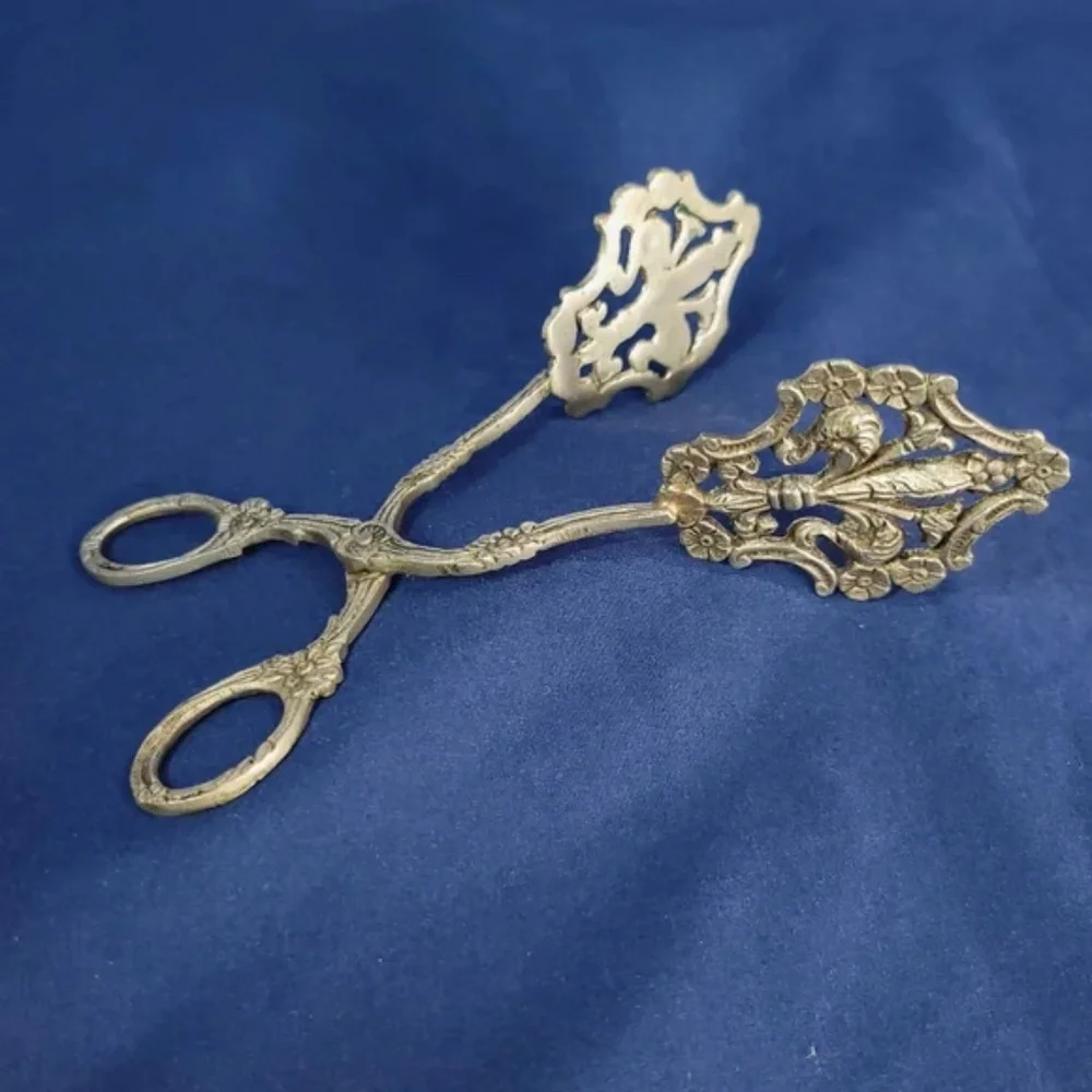 Vintage Italian Fleur de Lis Biscuit or Sugar Tongs